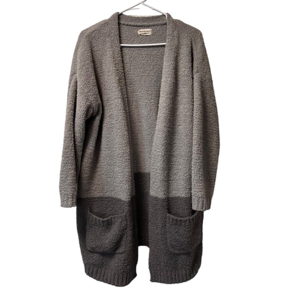 Thread & Supply Women Gray Cardigan Size OS Preppy Classic Cottagecore Modern